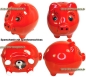 Preview: Sparschwein mit großen Augen Design Uni rot Gesamt